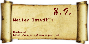 Weiler István névjegykártya