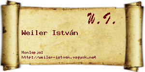 Weiler István névjegykártya